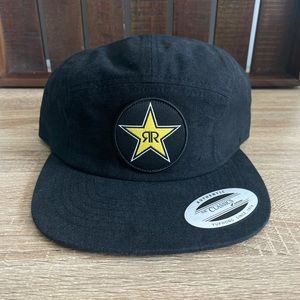 Rockstar Energy logo black 5 panel adjustable hat